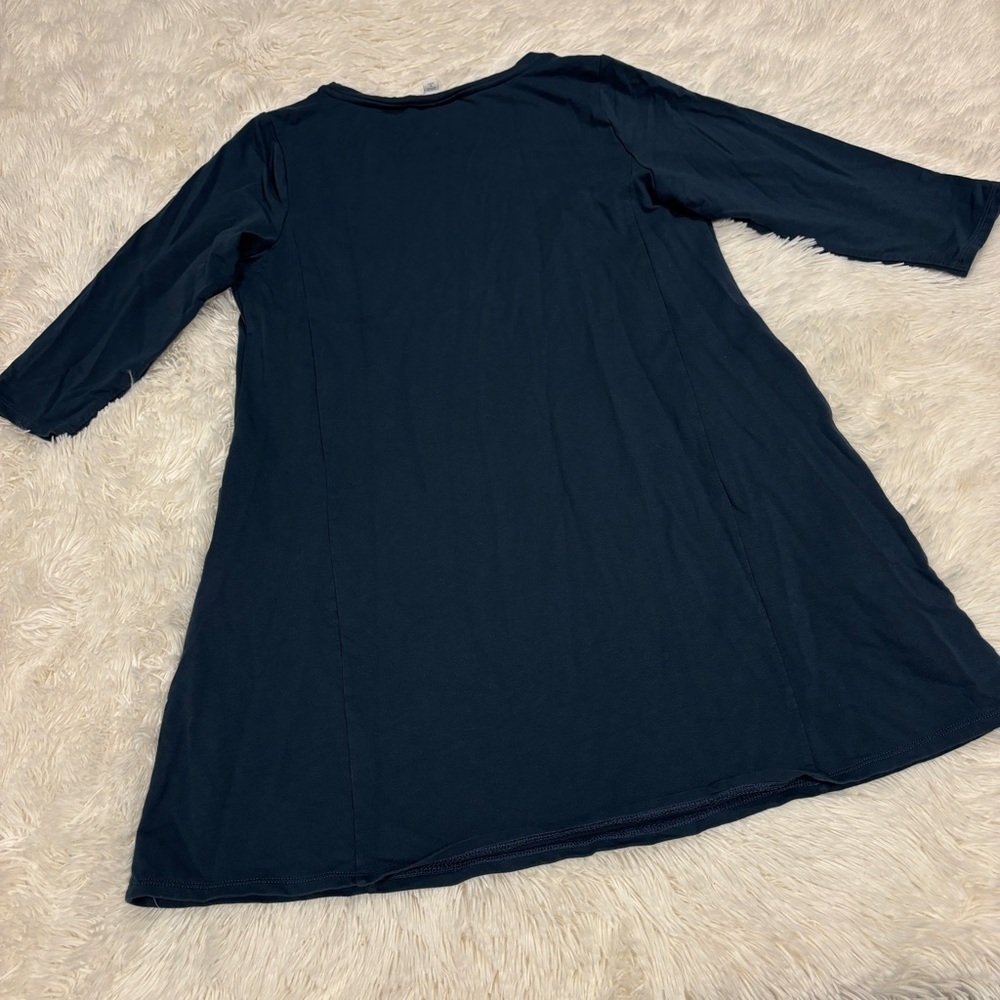PureJill J. Jill Blue Ponte Dress Pockets Pima cotton modal Size medium petite - Picture 2 of 11